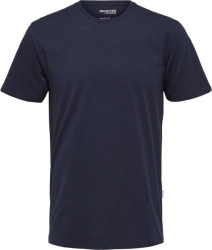 Selected Homme Slhaspen SS Oneck TEE W Noos Mand Blå Kortærmede T-shir...