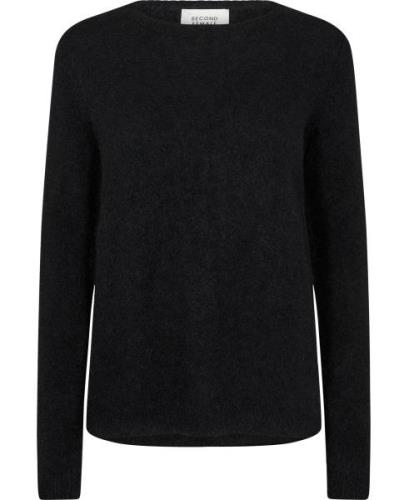 Second Female Brook Mohair Blend Knit New Oneck Kvinde Black Sweaters ...