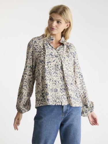 Neo Noir Camille Graphic Palette Blouse Kvinde Beige Langærmede Bluser...