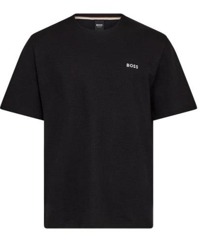 BOSS Waffle Tshirt Mand Sort Kortærmede T-shirts Str L - hos Magasin