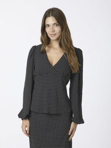 Neo Noir Jane Dot Blouse Kvinde Black Langærmede Bluser Str 40 - hos M...