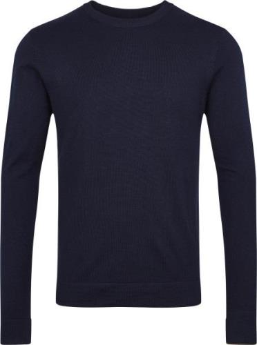 Lindbergh Merino Strik med Rund Hals Mand Navy Sweaters Slim Fit Str L...