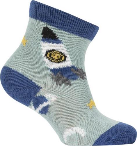 Melton Space Socks Str 23/26 - Blue Surf Strømper Bomuld hos Magasin