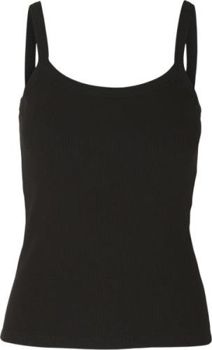 Selected Femme Slfcelica Anna Strap Tank TOP Noos Kvinde Sort Tanktopp...