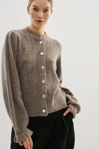 Karen by Simonsen Ebbiekb Cardigan Kvinde Walnut Melange Cardigans Str...