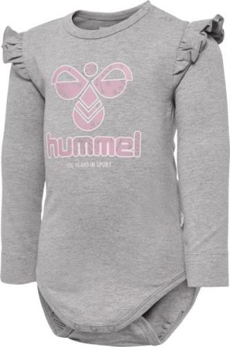 Hummel Hmldana Body L/S Str 12-18 mdr / 86 cm - Grå Langærmede Bodies ...