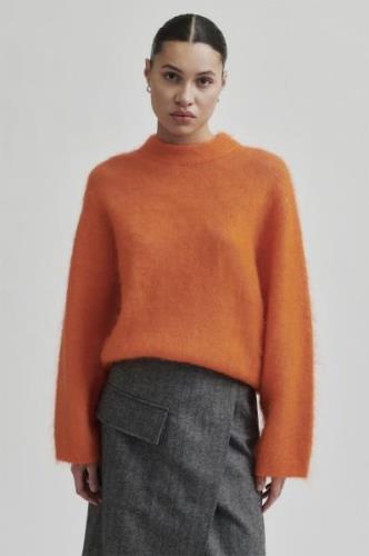 Second Female Anneleen Mohair Blend Knit Oneck Kvinde Pureed Pumpkin S...