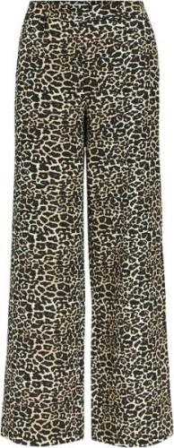 Object Objalba Lisa Wide Pant Print Noos Kvinde Humus/leo Bukser Med B...