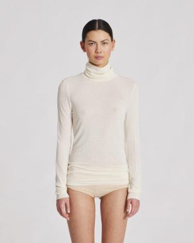 Gai&Lisva Anna Wool Turtleneck Kvinde Off White Langærmede T-shirts St...