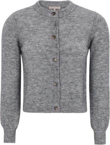 Soft Rebels Srallison Oneck Cardigan Knit Kvinde Medium Grey Melange C...