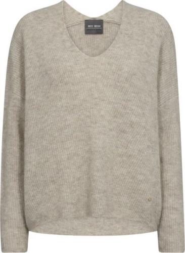 Mos Mosh Mmthora Vneck Knit Kvinde Feather Gray Sweaters Str L - hos M...