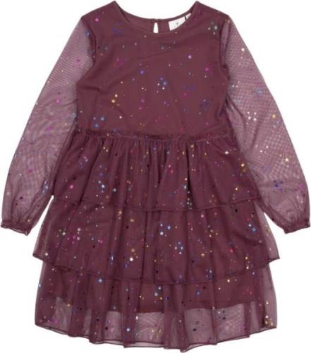 The New Tnmillie L_S Dress Str 110-116 cm/5-6 år - Crushed Berry Kjole...