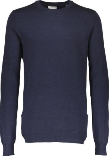 Lindbergh Strik med Rund Hals Mand Blå Sweaters Slim Fit Str L - hos M...