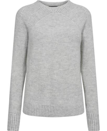 Montego Plated Rib Ragla Kvinde Glacier Grey Sweaters Str 40 - hos Mag...