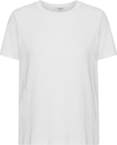 A-VIEW Stabil top s/s Kvinde White Kortærmede T-shirts Str XS - hos Ma...