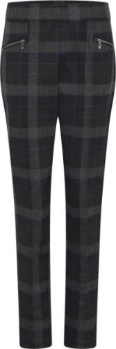 Micha Pants_ Stretchy Check Kvinde Brown/blac Bukser Med Smalle Ben St...