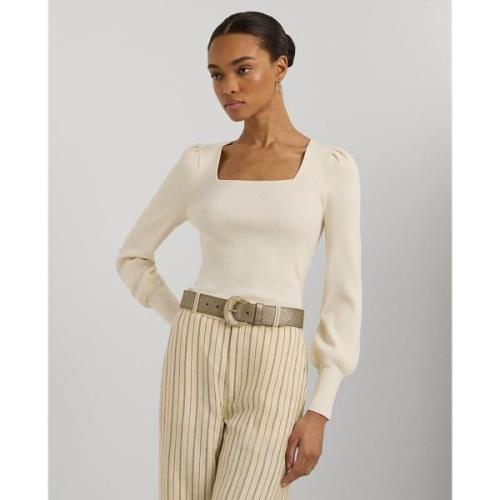 Lauren Ralph Lauren Cotton Modal/nylonls Sweater Kvinde Mascarpone Cre...