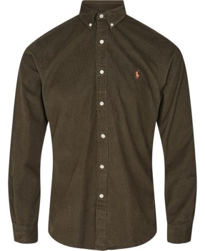 Polo Ralph Lauren Slim Fit Corduroy Shirt Mand Defender Green Langærme...