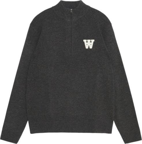 Wood Wood Wwblu AA CS Halfzip Kvinde Charcoal Sweaters Str L - hos Mag...