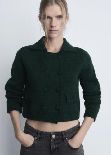 MANGO Knitted Jacket .- Gala Kvinde Green Overgangsjakker Str S - hos ...