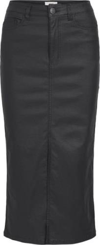 Object Objnaya Coated MW Skirt Noos Kvinde Black Midi Nederdele Str L ...