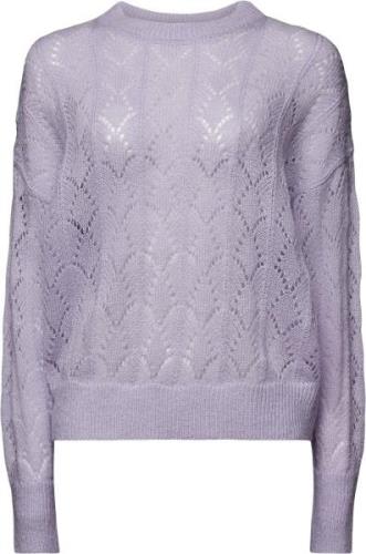 Esprit moh Blend Solid Kvinde Lavender Sweaters Str L - hos Magasin