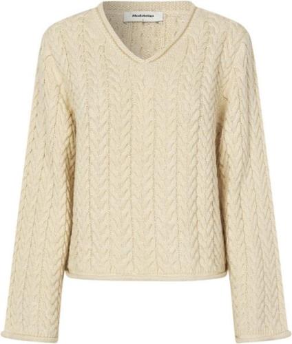 Modström Kurtismd Alpaca Blend Vneck Kvinde Summer Sand Sweaters Str X...