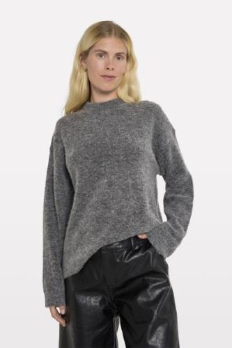 Envii Enada LS Knit 7216 Kvinde Dark Grey Mel Sweaters Str L - hos Mag...