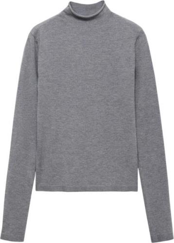 MANGO High Collar Sweater Kvinde Medium Grey Sweaters Str M - hos Maga...