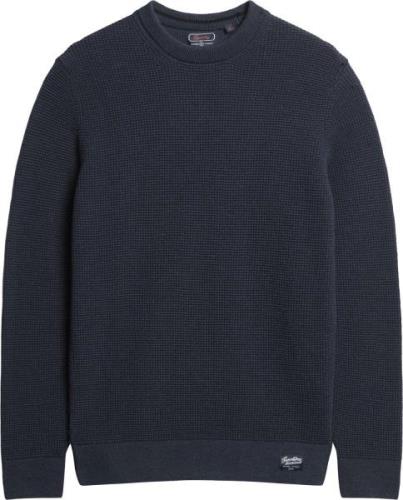 Superdry Textured Crew Knit Jumper Mand Eclipse Navy Heather Sweaters ...