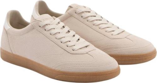 MANGO Canvas Leather Sneakers Kvinde Light Beige Sneakers Str 36 - hos...