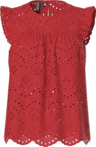 Pieces Pcvilde SL TOP Noos Kvinde Poppy Red Toppe Regular Fit Str XL -...