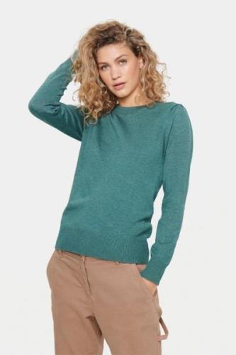 Saint Tropez Milasz Pullover Kvinde Sagebrush Green Melange Sweaters R...