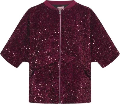 HUNKØN Kaia Sequin Jacket Kvinde Deep Red Overgangsjakker Str M - hos ...