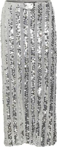 Vero Moda Vmefa HW 7/8 Skirt JRS Kvinde Silver/sequins Maxi Kjoler Str...