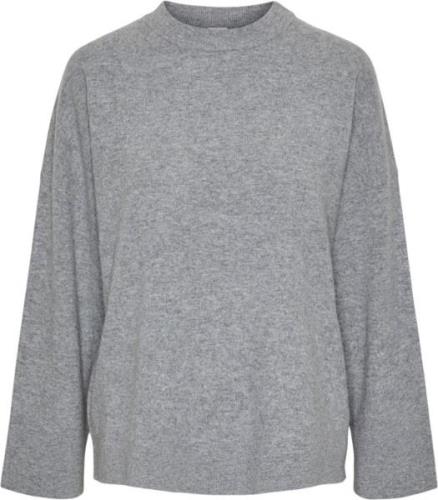 YAS Yasemilie Oneck Knit Pullover S. N Kvinde Light Grey Melange Sweat...