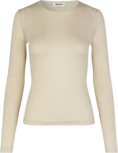 Modström Harpermd LS top Kvinde Summer Sand Langærmede T-shirts Str L ...