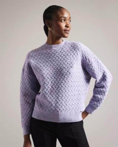 Ted Baker Morlea Horizontal Cable Relaxed Fit Kvinde Lt-purple Sweater...