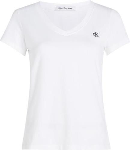 Calvin Klein CK Embroidery Stretch Vneck Kvinde Yaf Kortærmede T-shirt...