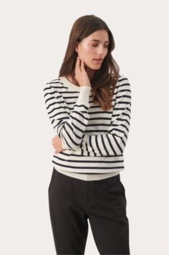 Part Two Gertiepw PU Kvinde Stripe, Navy Sweaters Relaxed Fit Str L - ...