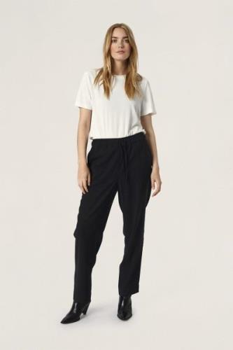 Soaked in Luxury Slshirley Tapered Pants Kvinde Sort Bukser Med Lige B...