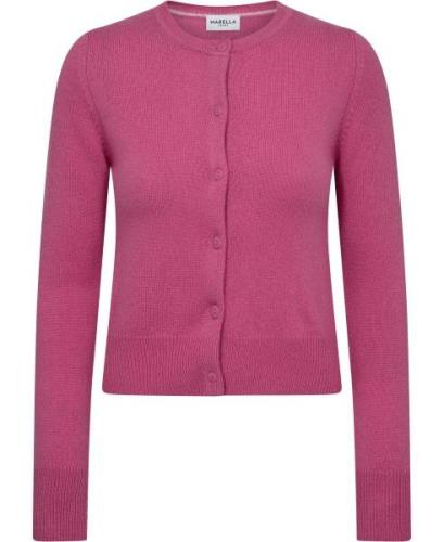 Marella Graphic Cardigan 100% Cashmere & Wool Blend Kvinde Cardinal Ca...