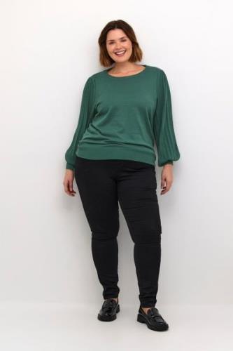 Kaffe Curve Kcloni Knit Pullover Kvinde Garden Topiary Langærmede Blus...