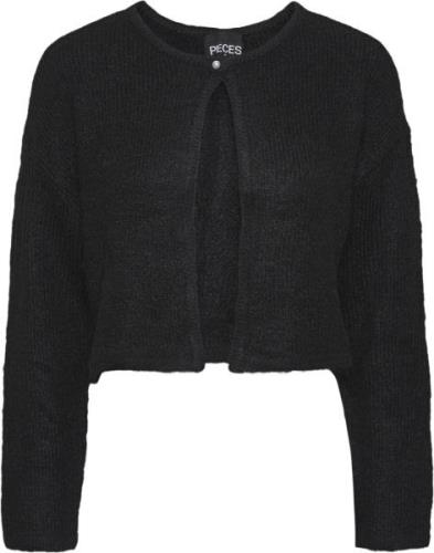 Pieces Pcruno LS Knit Cardigan BC Kvinde Sort Cardigans Str L - hos Ma...