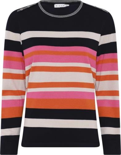 Micha Bbjumper_Bbautumnviscstripekni Kvinde Navy/orang Sweaters Str L ...