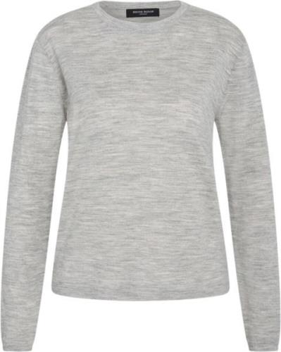 Bruuns Bazaar Charlenebbround Neck Knit Kvinde Light Grey Melang Sweat...