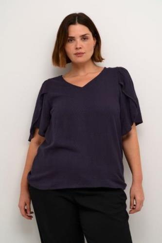 Kaffe Curve Kcmirana Blouse Kvinde Dawn Purple Langærmede Bluser Str 4...