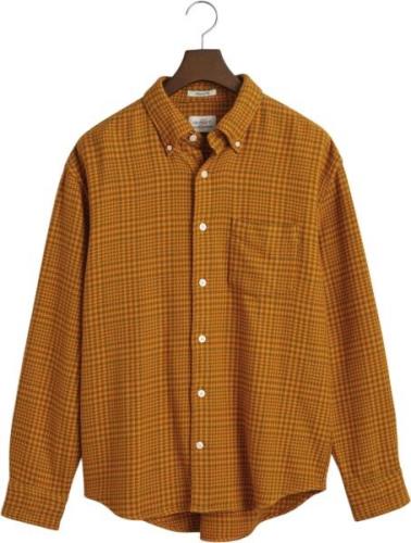 Gant REL Houndstooth Shirt Mand Sweet Orange Langærmede Skjorter Str L...