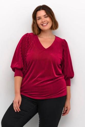 Kaffe Curve Kccacanna Blouse Kvinde Haute Red Cc Langærmede Bluser Str...