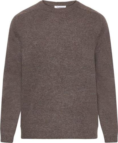 Knowledge Cotton Apparel Oneck Wool Knit - RWS Mand Demitasse (Brown) ...